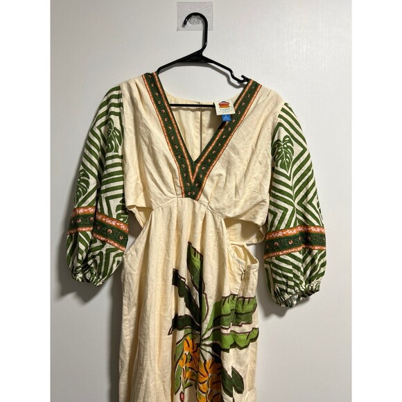 Farm Rio x Anthropologie Palm V-Neck Midi Dress Petite XL Retail $258 - Picture 5 of 8